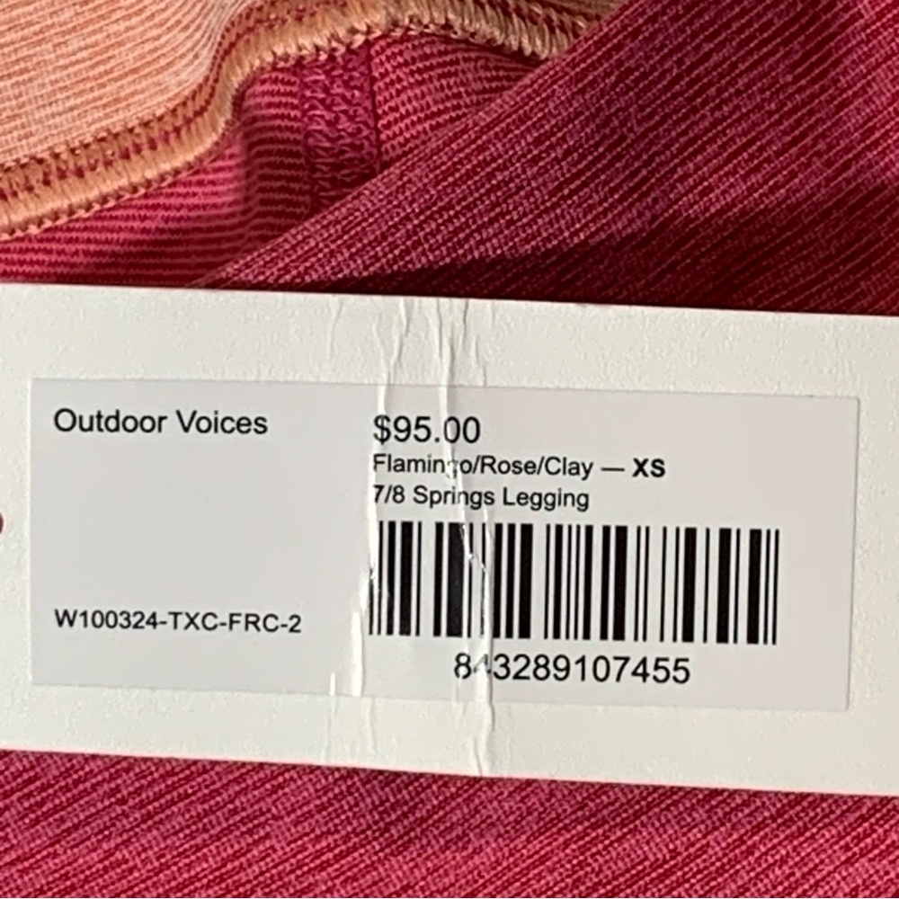 Outdoor Voices leggings Springs leggings New color block pink women size XS - Picture 2 of 10